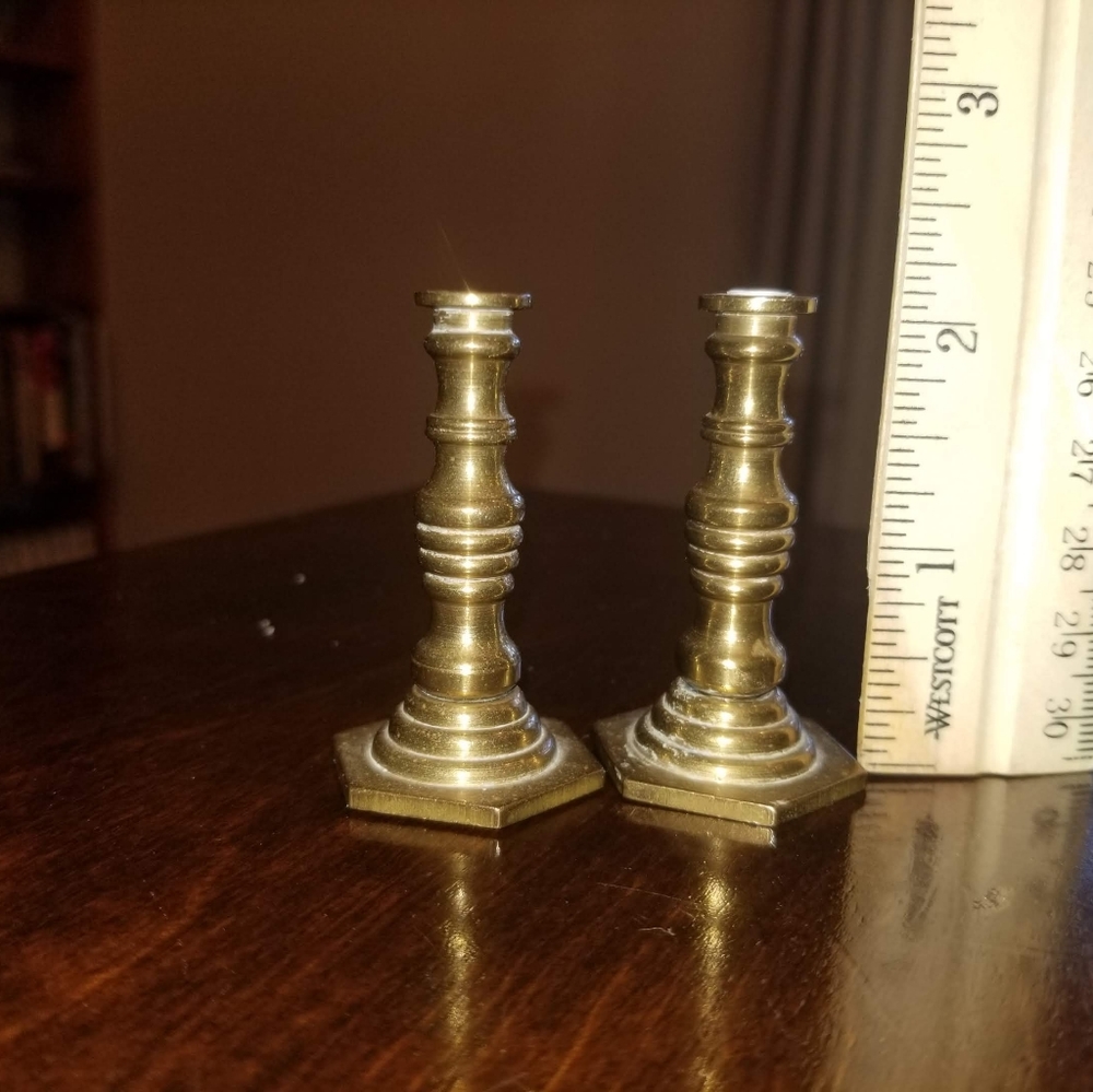 Miniature Brass Candle Holders